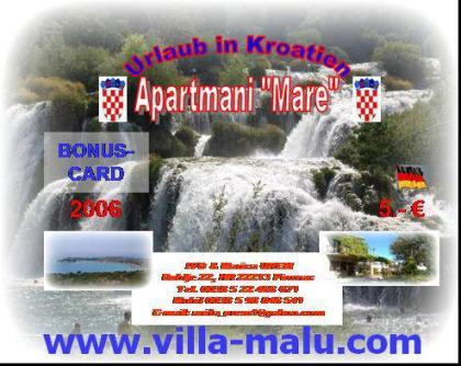 Ferienwohnung Kroatien Pirovac Appartmani Mare Villa Malu