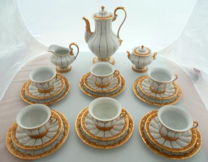 Meissen prunk-kaffeeservice x-form für 6 personen 1. wahl
