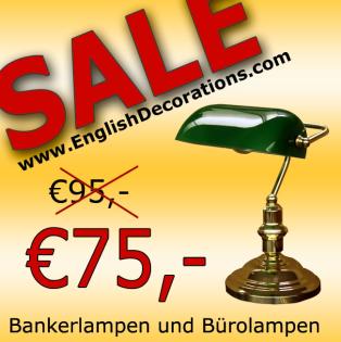 Bankierslampe Messing mit grünem Schirm bankelampen