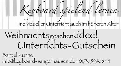 Keyboard spielend lernen Keyboardunterricht in Sangerhausen.