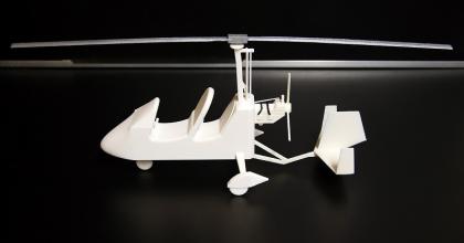 Gyrocopter Tragschrauber Modell - 3D Druck weiß unlackiert